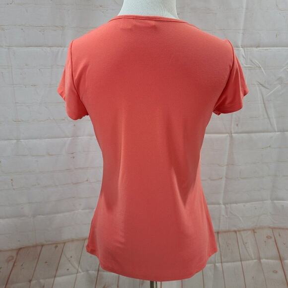 Cato orange/peach blouse with fringe on collar - Picture 8 of 14